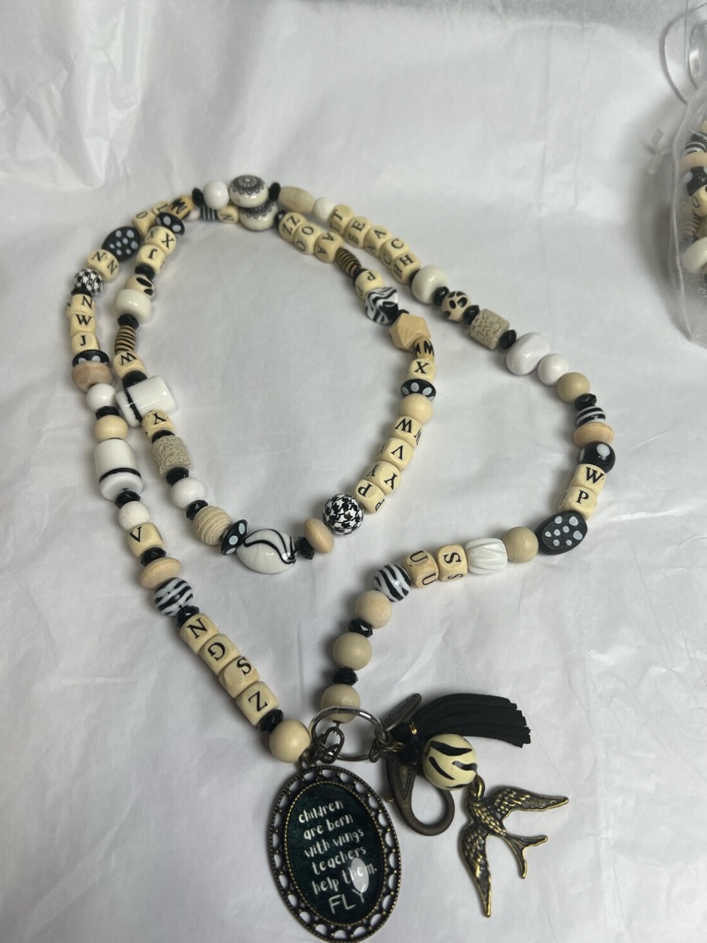 PLUNDER Jewelry Alphabet Teach Lanyard Necklace NWOT - Picture 4 of 14